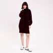 Robe pull col roul&eacute; rouge fonc&eacute; femme