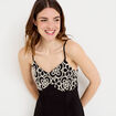 Robe longue droite col v bretelles fines noir femme