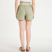 Short flare avec ceinture amovible vert kaki femme