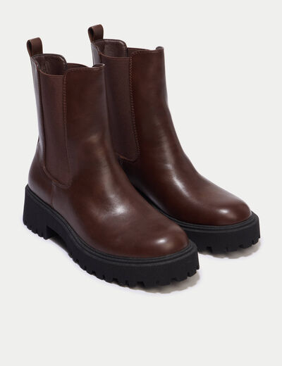 Bottines marron femme
