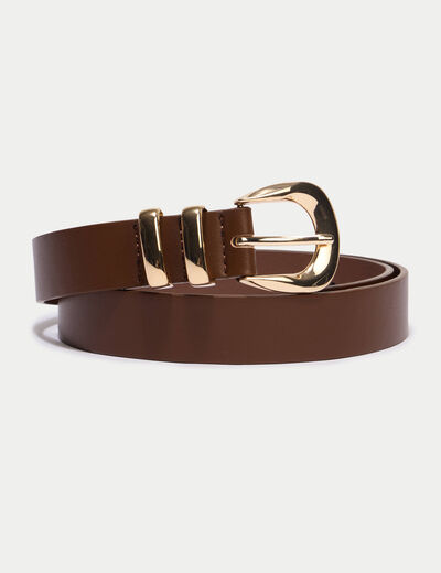 Ceinture fine marron fonc&eacute; femme