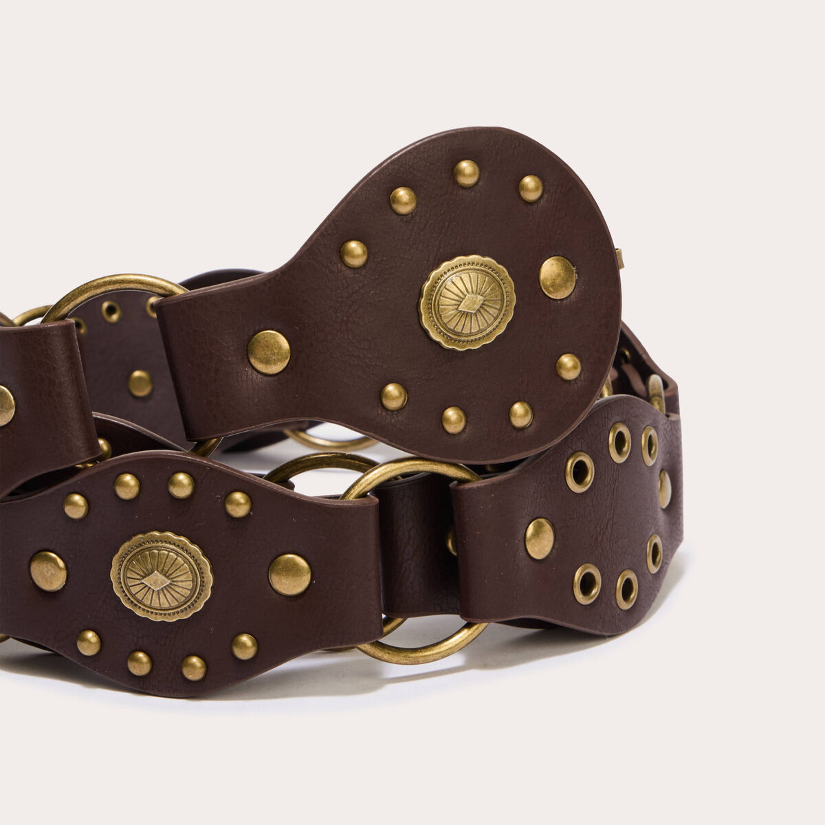 Ceinture large marron fonc&eacute; femme