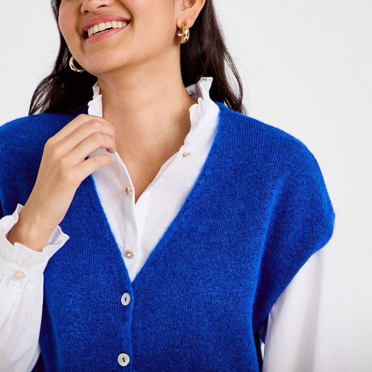 Gilet sans manches bleu electrique femme