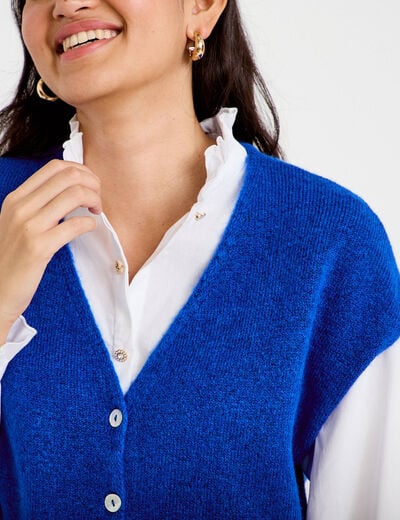 Gilet sans manches bleu electrique femme