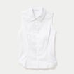 Chemise cintr&eacute;e sans manches ecru femme