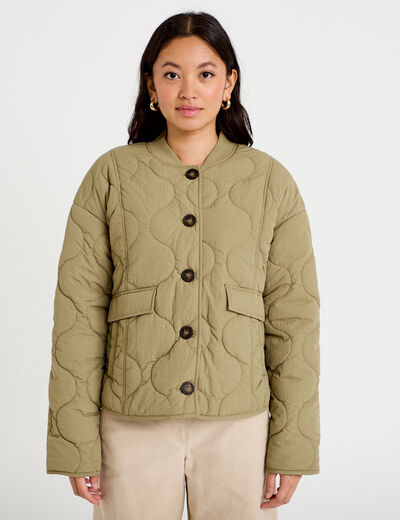 Veste ample manches longues vert femme