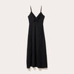 Robe longue &eacute;vas&eacute;e fendue noir femme