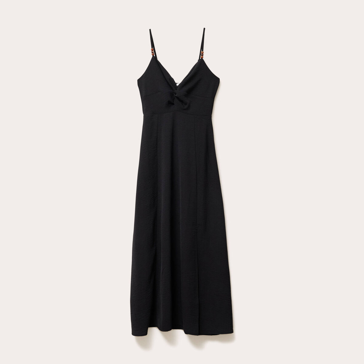 Robe longue &eacute;vas&eacute;e fendue noir femme