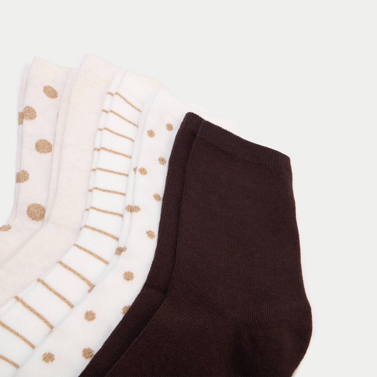 Lot 5 paires de chaussettes beige femme