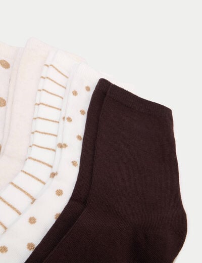 Lot 5 paires de chaussettes beige femme