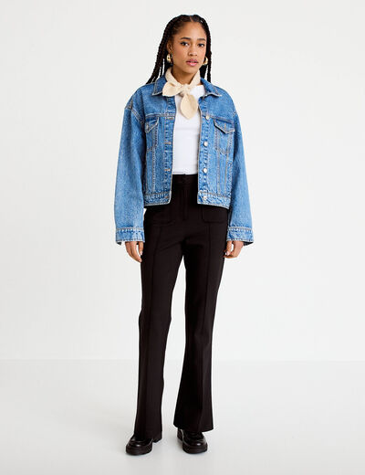 Pantalon bootcut taille standard noir femme