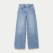 Jeans wide leg taille haute denim double stone femme