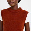 Pull sans manches marron cognac femme