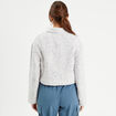 Veste courte oversize zipp&eacute;e blanc femme