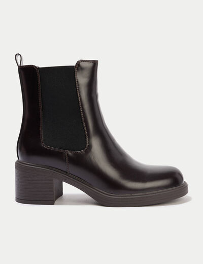 Bottines &agrave; talon marron femme