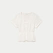 Top crochet manches courtes ecru femme