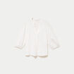 Blouse ample col v manches 3/4 ecru femme