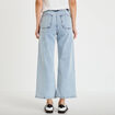 Jean wide leg cropped taille haute denim triple stone femme