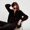 Gilet sans manches effet polaire noir femme