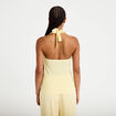 Top cintr&eacute; sans manches avec relief jaune pastel femme