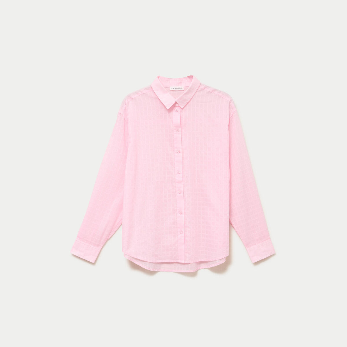 Chemise manches longues rose clair femme