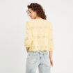 Blouse broderie anglaise jaune clair femme