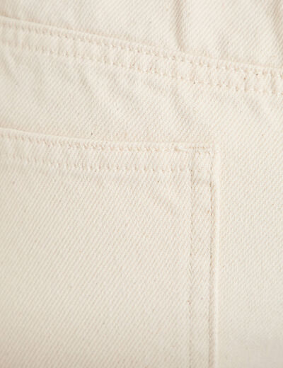 Short en jean avec broderie ecru femme