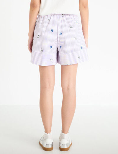 Short flare brod&eacute; Bridgerton violet clair femme
