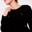 Gilet fleurs en sequins noir femme