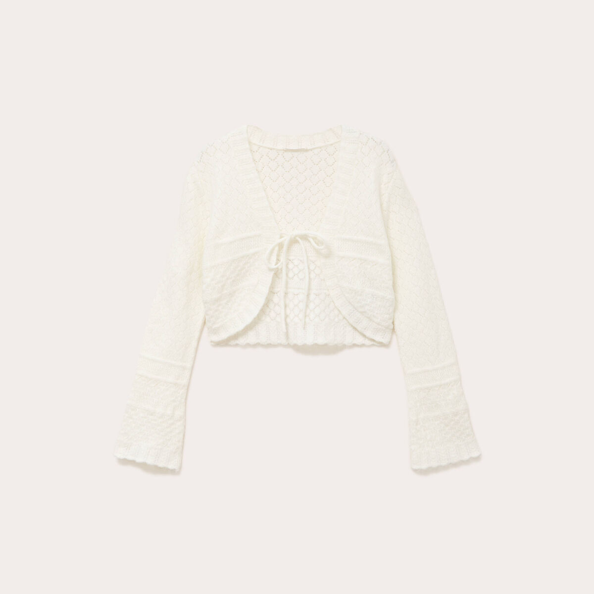 Gilet manches longues ecru femme
