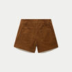 Short en velours marron femme
