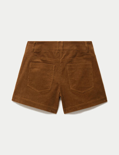 Short en velours marron femme