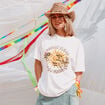 T-shirt oversize manches courtes blanc femme