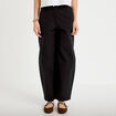 Pantalon chino coupe barrel noir femme