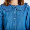 Blouse col claudine denim double stone femme