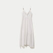 Robe longue &eacute;vas&eacute;e &agrave; fines bretelles ecru femme