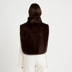 Cache-cou en fausse fourrure marron fonc&eacute; femme