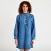 Robe &eacute;vas&eacute;e jean col montant denim double stone femme