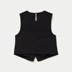 Top ajust&eacute; court sans manches col rond noir femme