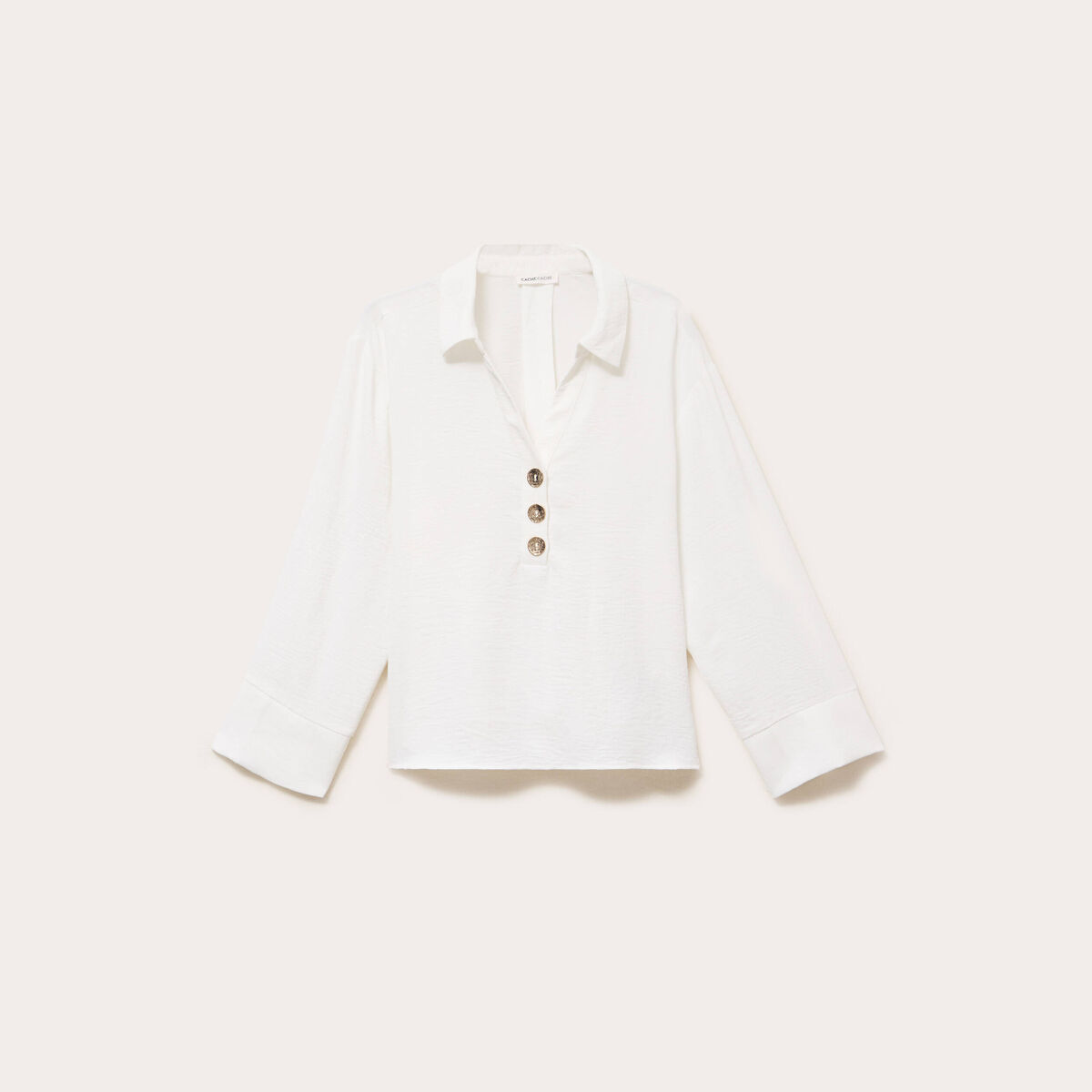 Blouse manches longues ecru femme