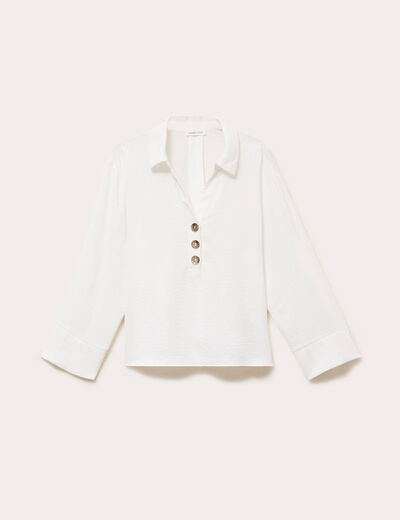 Blouse manches longues ecru femme