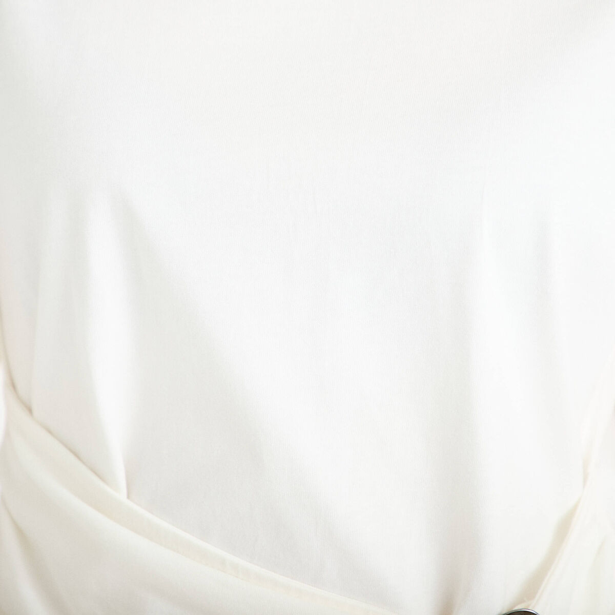 T-shirt ceintur&eacute; ecru femme