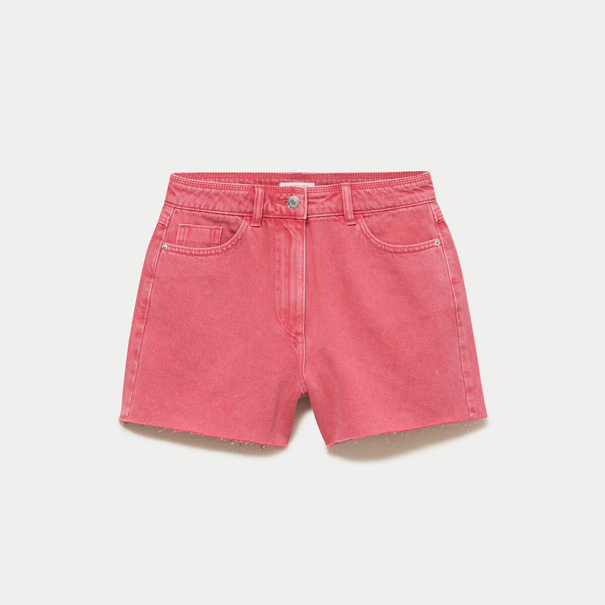 Short en jean 5 poches rose framboise femme
