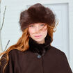Bonnet en fausse fourrure marron fonc&eacute; femme