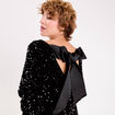 Robe &agrave; sequins dos nou&eacute; noir femme