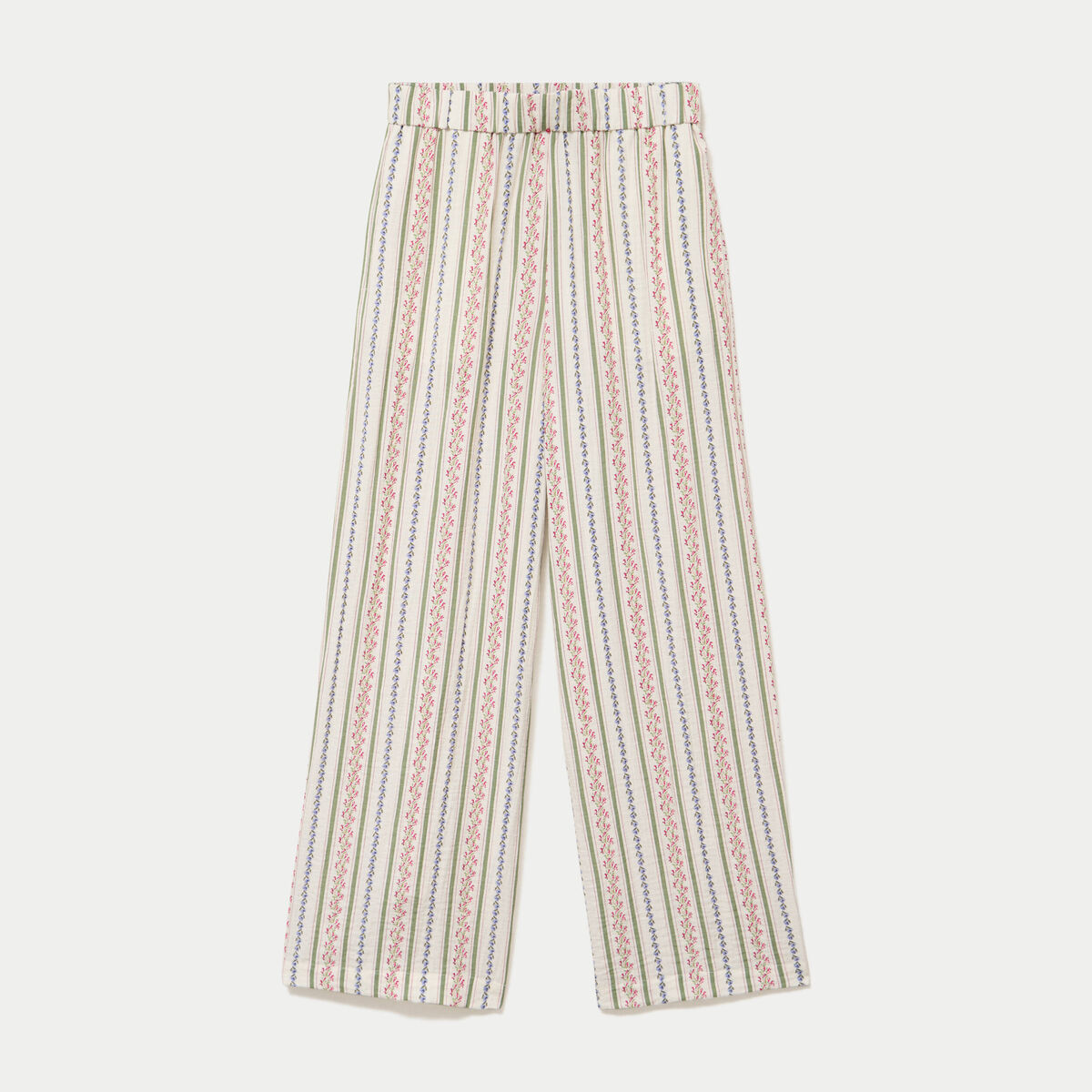 Pantalon coupe large beige femme