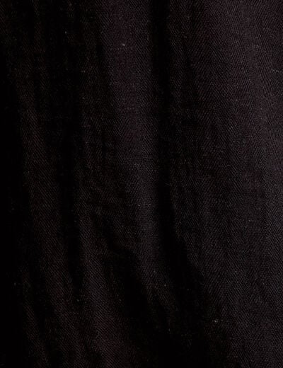 Blouse ample pliss&eacute;e manches longues noir femme