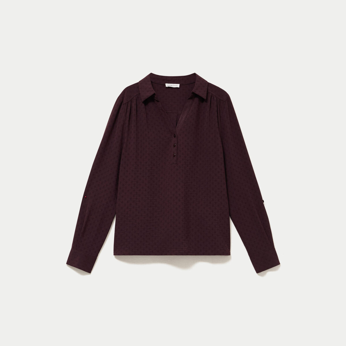 Blouse droite manches longues prune femme