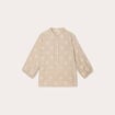 Blouse manches 3/4 brod&eacute;e taupe femme
