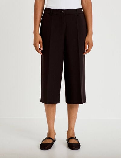 Bermuda coupe large noir femme